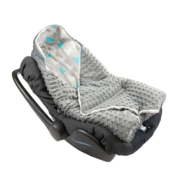 Śpiworek do fotelika minky - turkusowe_serca_a.jpg